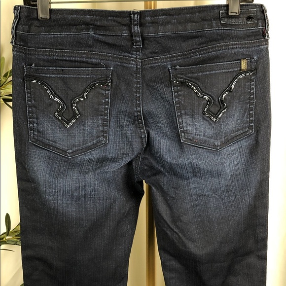 Buffalo David Bitton Dark Indigo Stretch Flared Jeans (B4) - Picture 6 of 13
